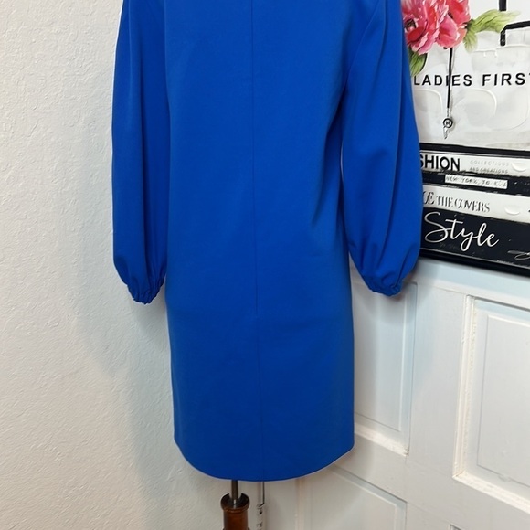 Tibi Cobalt Blue 3/4 Sleeve Mini Shift Dress Size 2 - Picture 7 of 9